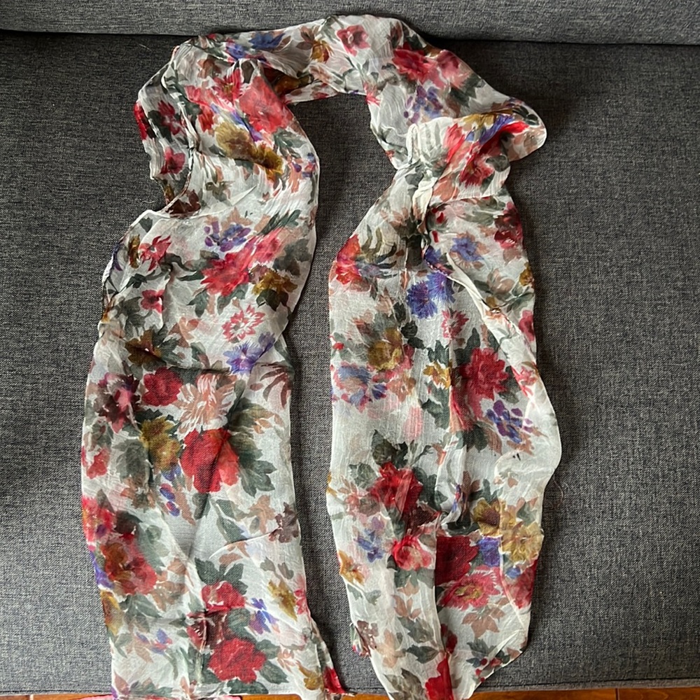 Vintage sheer floral scarf